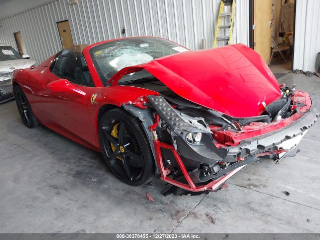 2013 FERRARI 458 SPIDER ZFF68NHAXD0190930
